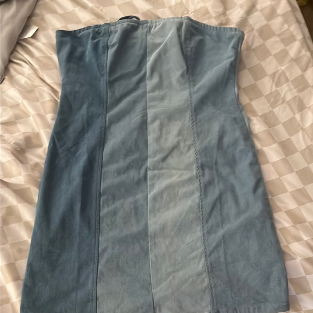 Denim strapless dress